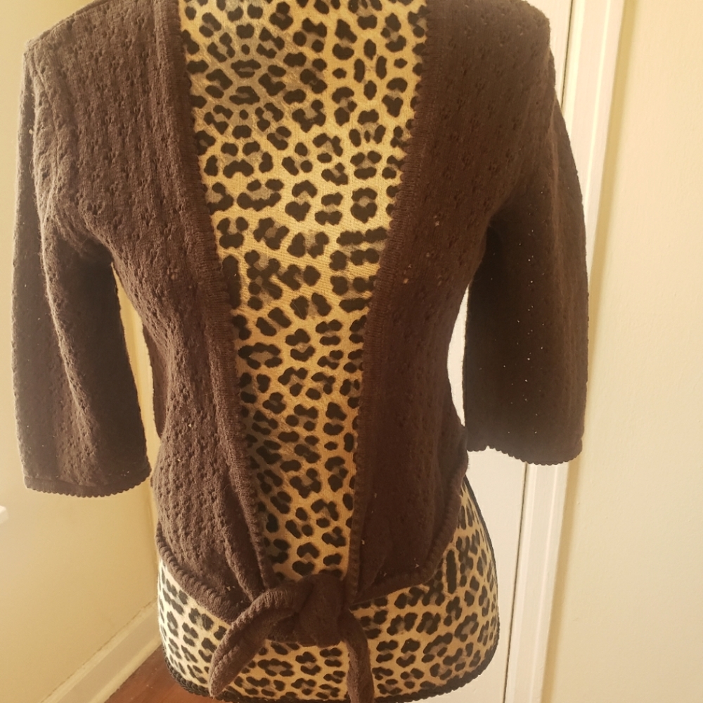 Christopher & Banks Brown Cardigan Large